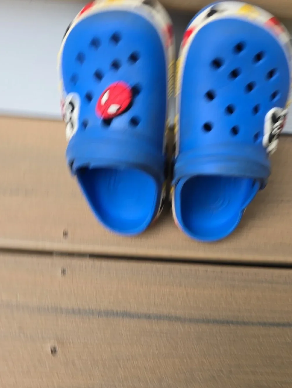 Blue Kids Clog Shoes with Mickey Character Accents